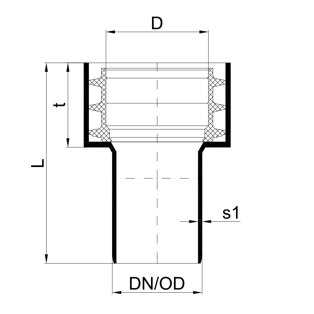 02852 Соединения с чугунными и фиброцементными трубами Tece  - Вид №1