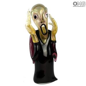 175 ORIGINALMURANOGLASS Скульптура Крик - по мотивам Мунка - автор Alessandro Barbaro - муранское стекло OMG 40 см