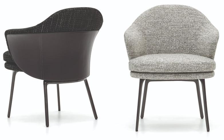 Minotti Кресло из ткани и кожи с подлокотниками Angie sun-id-1345071 - Вид №2