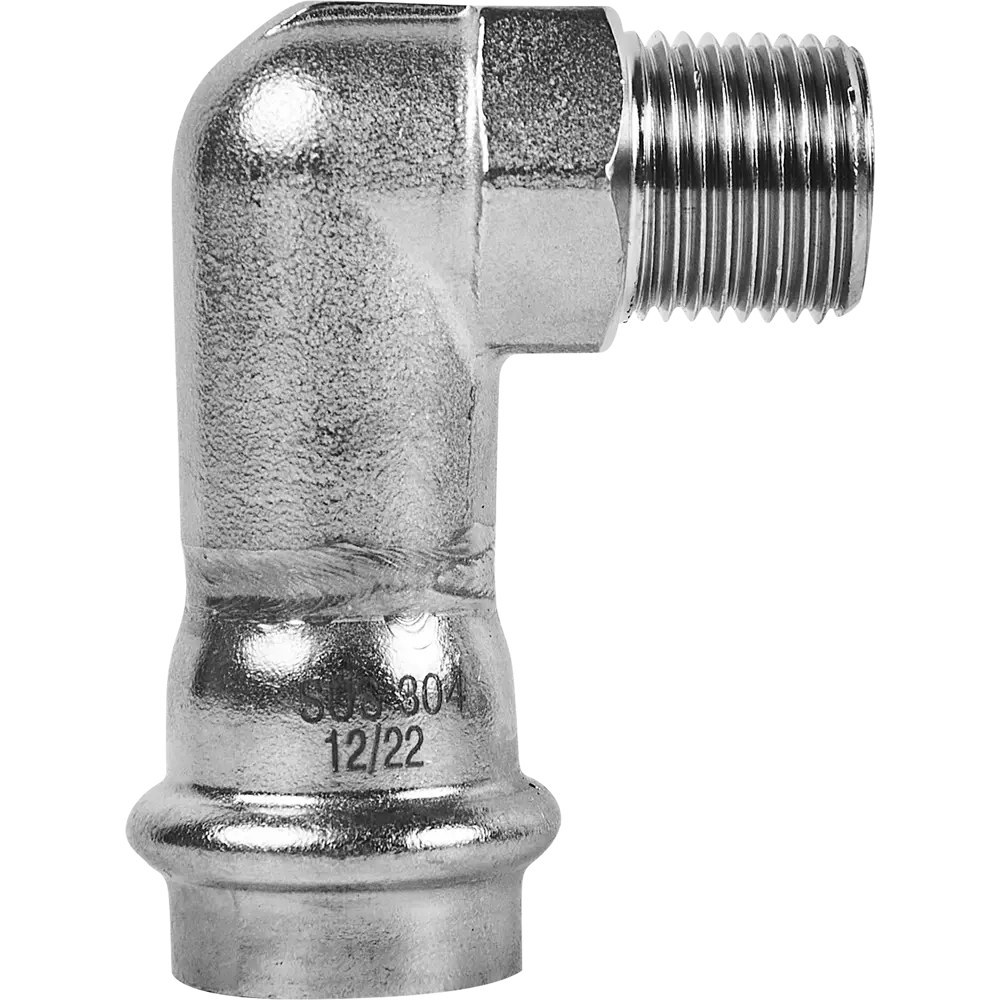 Угол переходной Rommer 1/2"x22 мм ВПр-НР нержавеющая сталь STLM-2197119 - Вид №2