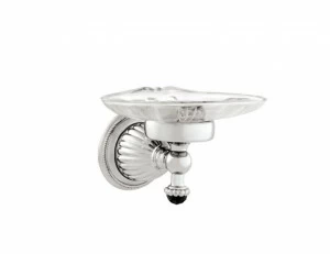 033278.N00.01 Подставка для мыльницы с черным кристаллом сваровски Золото 24К