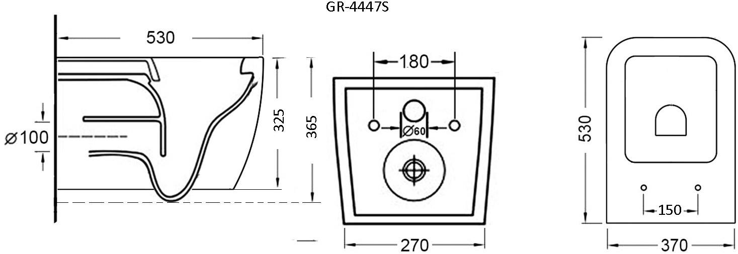 GR-4447S Подвесной унитаз настенный Белый Grossman  Китай  - Вид №5