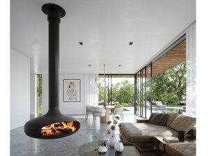 Вращающийся центральный декоративный камин