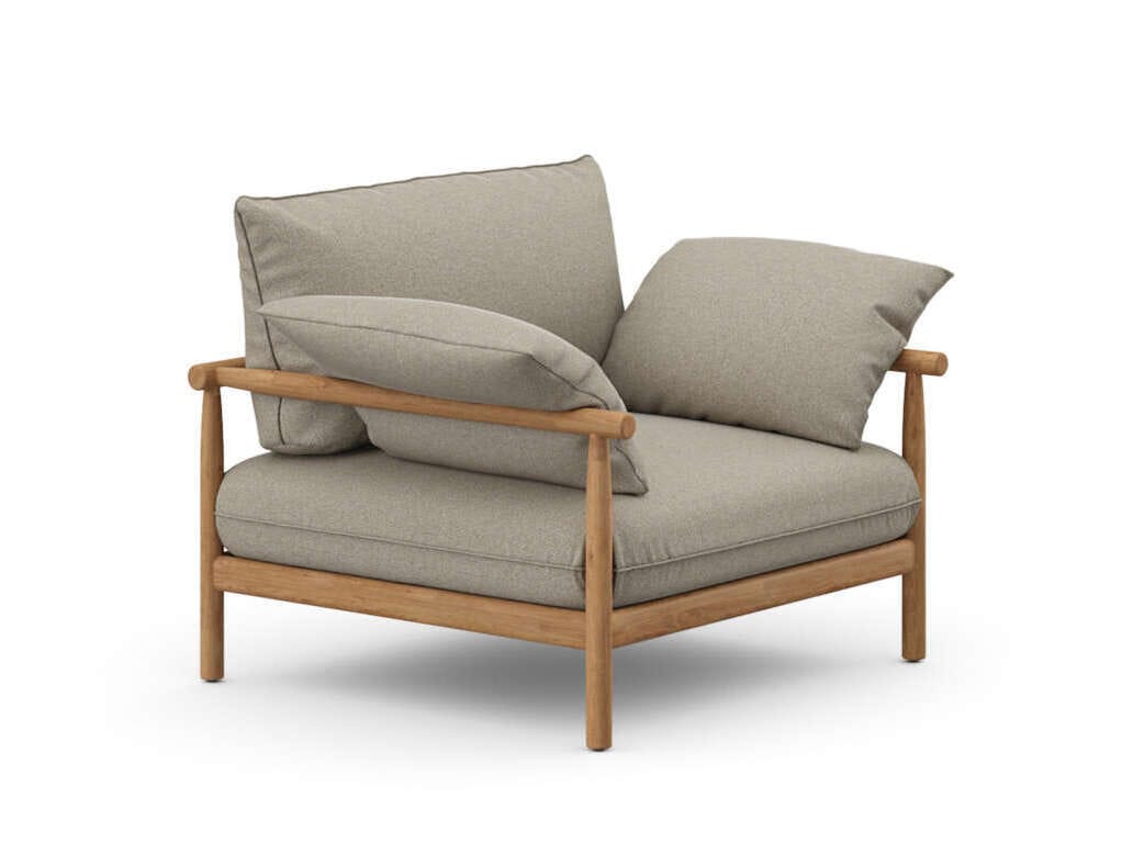 Садовое кресло из тикового дерева и ткани с подлокотниками DEDON TIBBO ARCH-00090712