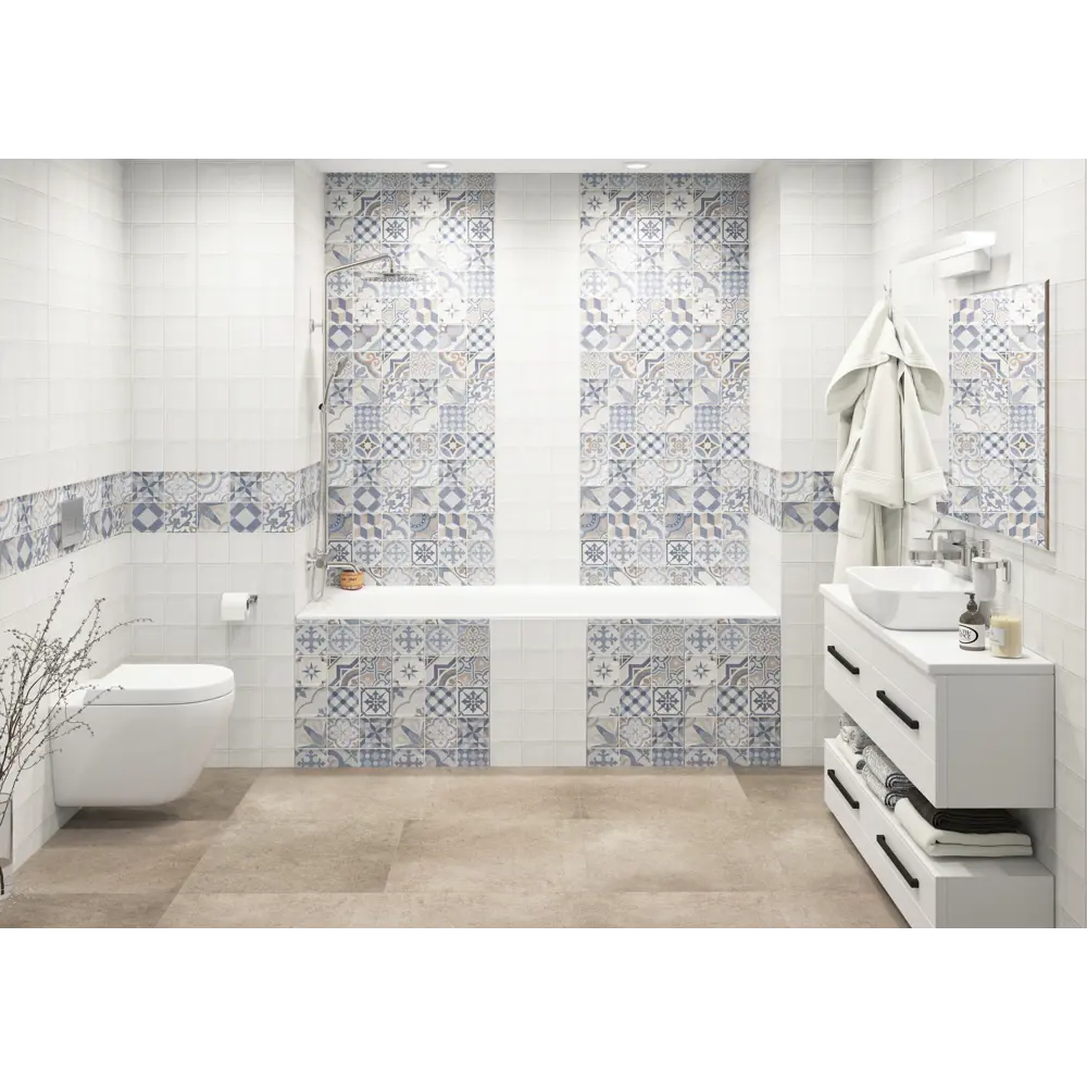 VENTA Панель ПВХ «Плитка» синяя для стен 2700×375 мм 18759402 STLM-0012513 - Вид №1