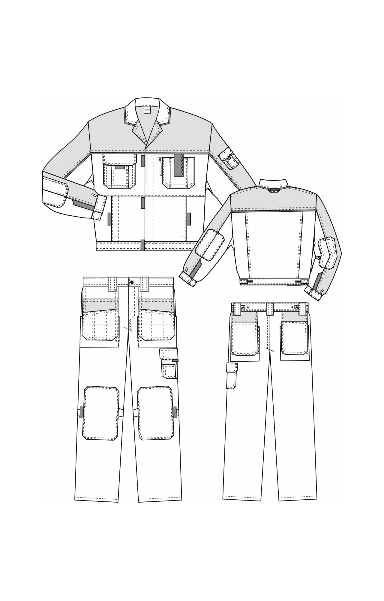 65224 Костюм "Профессионал-1" темно-серый со светло-серым  Летняя спецодежда  размер 56-58/194-200  - Вид №6