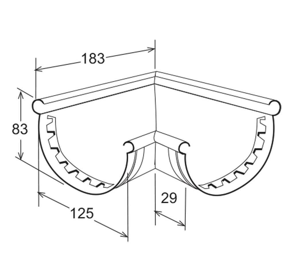 Уникальный угловой желоб 125 First Corporation First Plast ARCH-00124272 - Вид №2