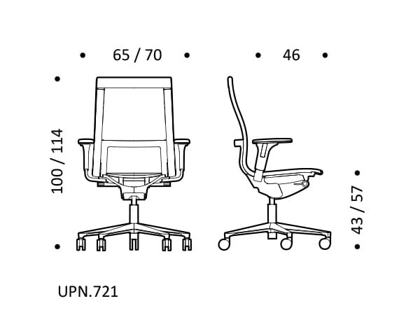 5-спицевое вращающееся сетчатое офисное кресло с колесами ICF стул ARCH-00038880 - Вид №7