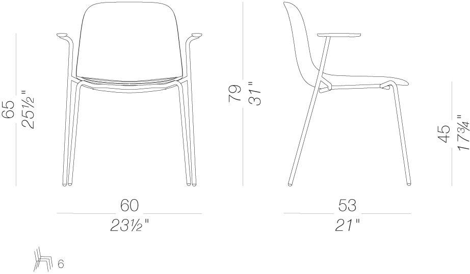 Lapalma Стул из полипропилена штабелируемый с подлокотниками Seela S316 - Вид №2