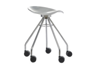 Алюминиевый низкий стул с колесами