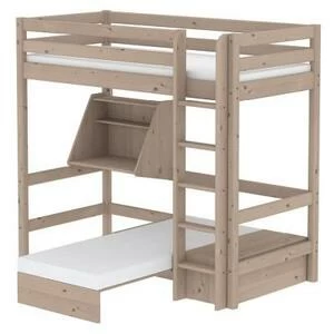 Кровать Flexa Classic Casa высокая со встроенным спальным модулем и столом, коричневая, 190 см