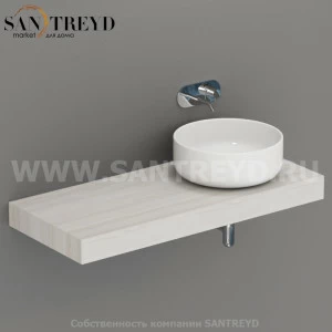 733548 Подвесная полка с покрытием 5 мм выбеленный дуб 120 см Kerasan Nolita Италия