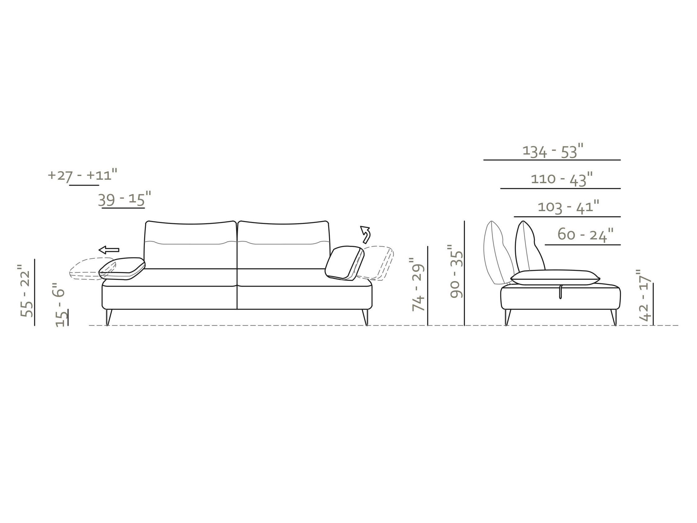 Ткань линейный диван Max Divani WENDER ARCH-00107495 - Вид №7