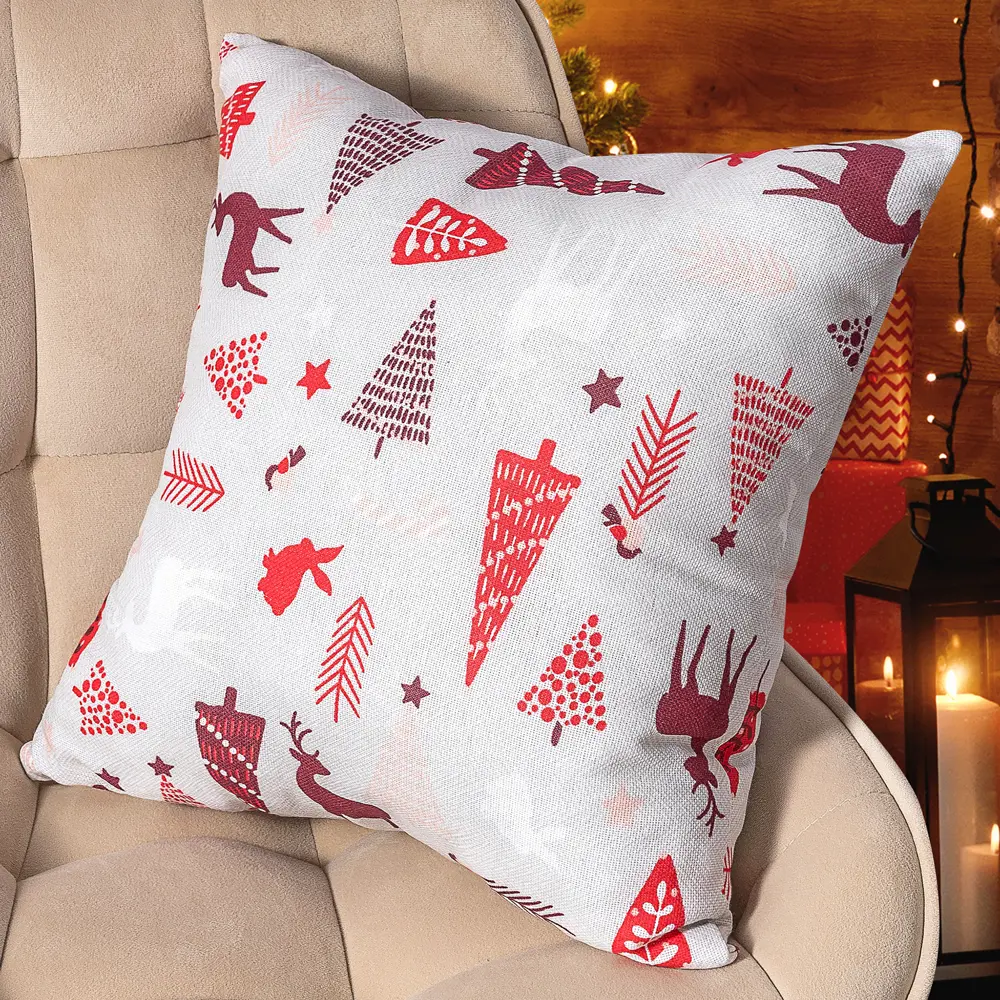 Подушка Altali Скандинавия 40x40 см цвет серо-красный STLM-2129598 - Вид №6