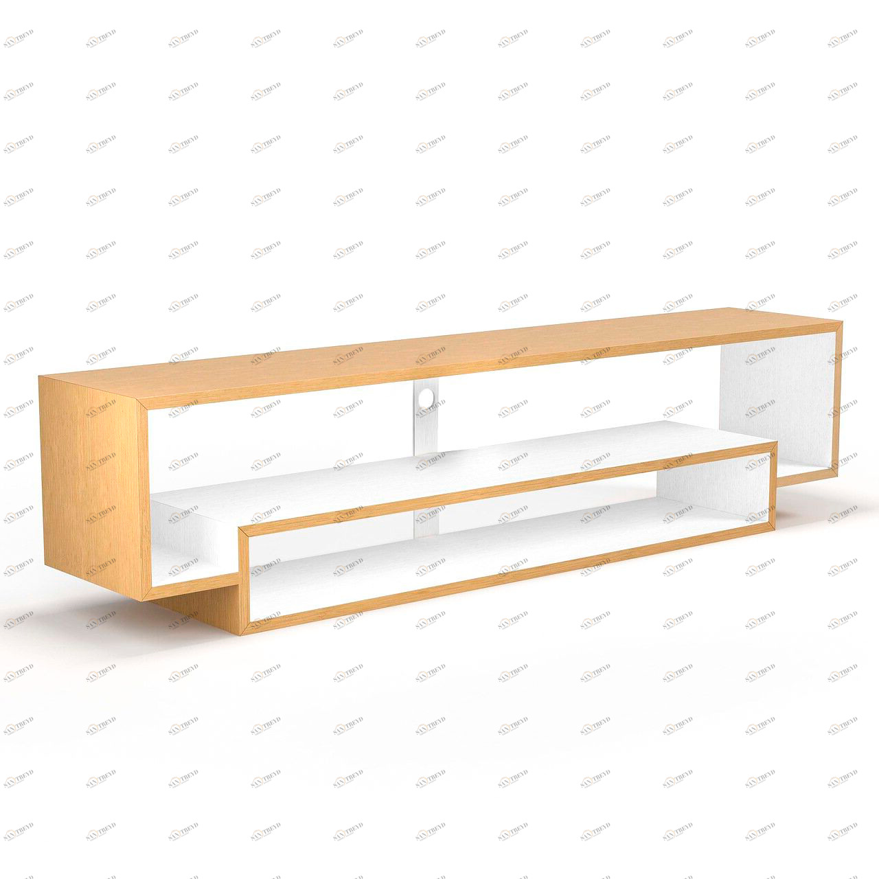 Тумба под телевизор длинная белая 180 см Tube-3 BRAGIN DESIGN  256500 Бежевый;белый 