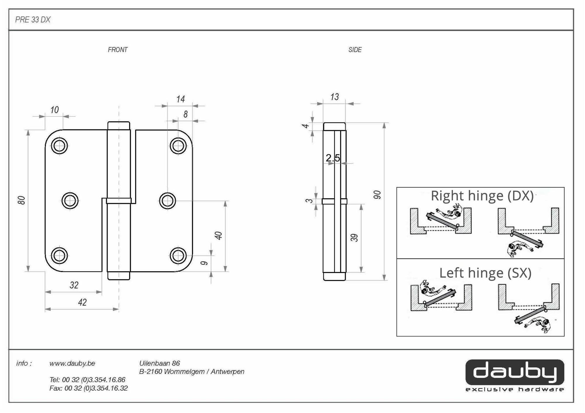 Dauby Дверные петли Pure® 13797 - Вид №1