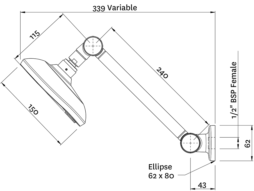 KHHRCPGR Satinjet Koha MKII Душ с высокой посадкой Methven  - Вид №1