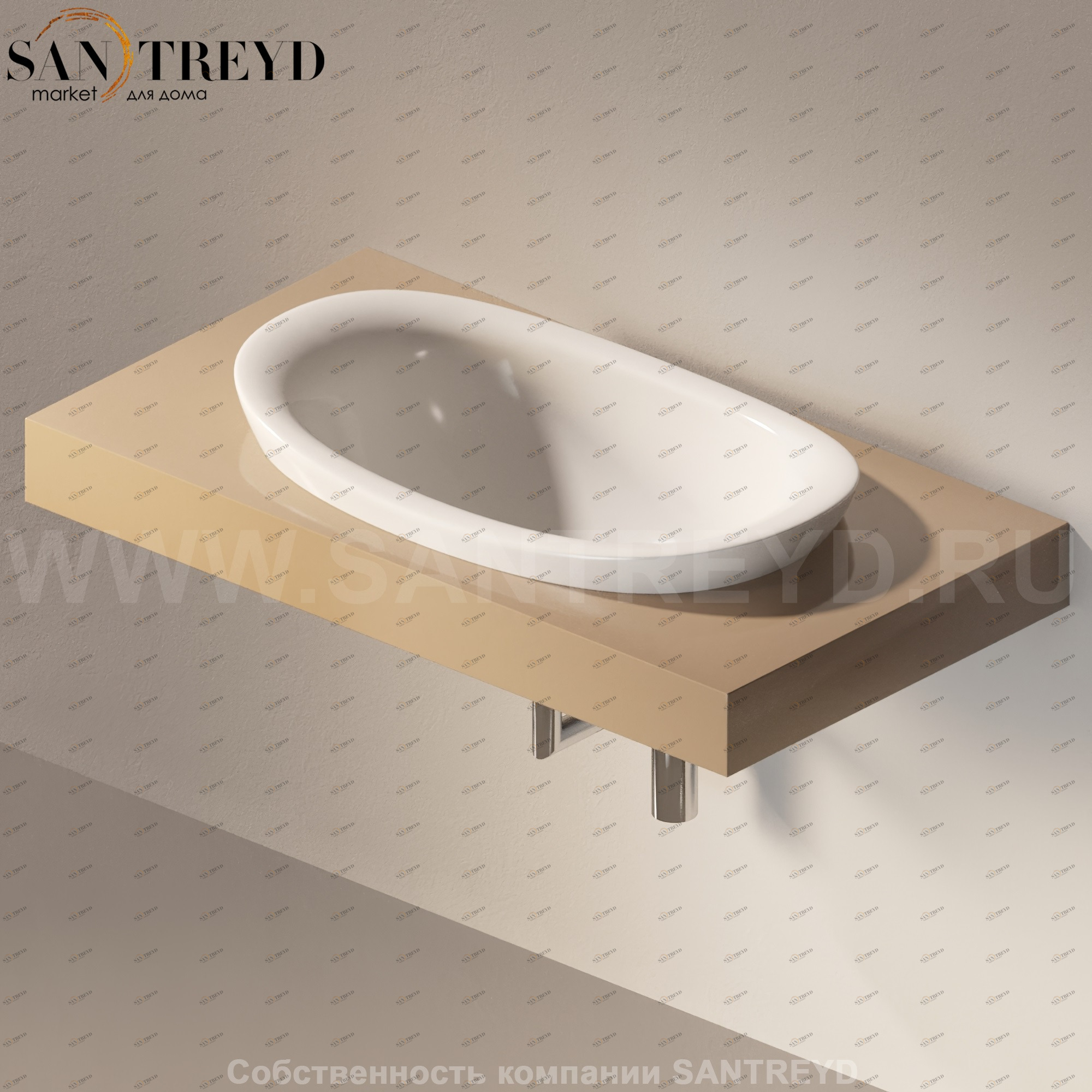 Flaminia IO e SI Столешница с отверстием под раковину коричневая IO75M1.7503 Ceramica Flaminia IO75M17503