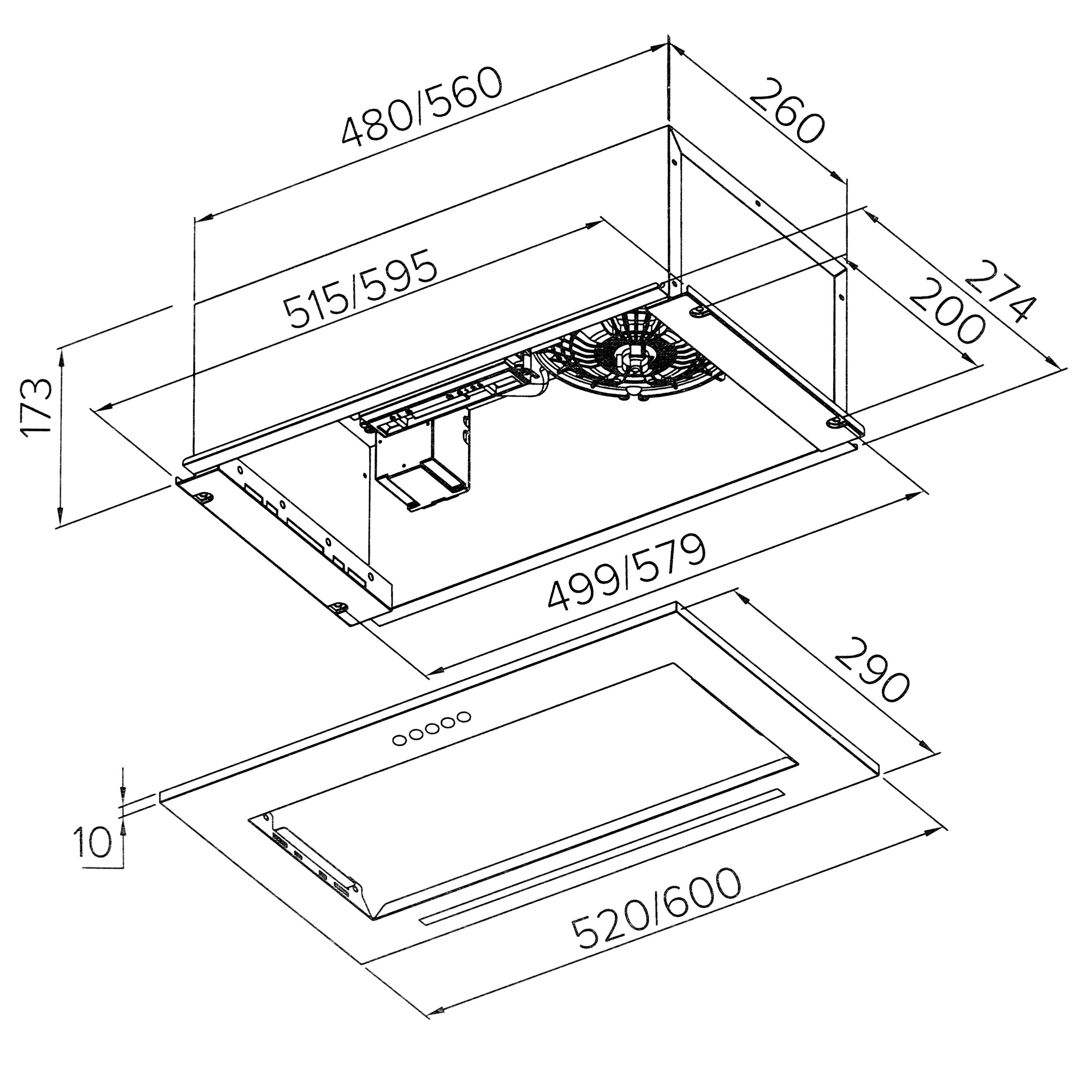5410203 Вытяжка полновстраиваемая DEXP SB60B черный STDN-0036497 - Вид №8