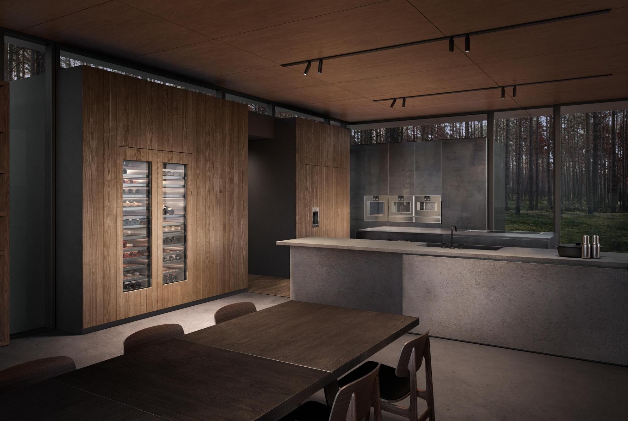 Встроенный холодильник с стеклянной дверью GAGGENAU серия 400 ARCH-00116517 - Вид №3