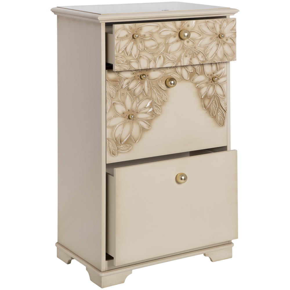 11621 Комод Терра-3 (с 3-мя ящиками) Айвори Мраморное золото BOGACHO 4627196590298 - Вид №2