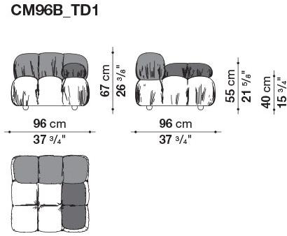 B&B Italia Модульный модульный диван с тафтингом из ткани Camaleonda sun-id-1507570 - Вид №21