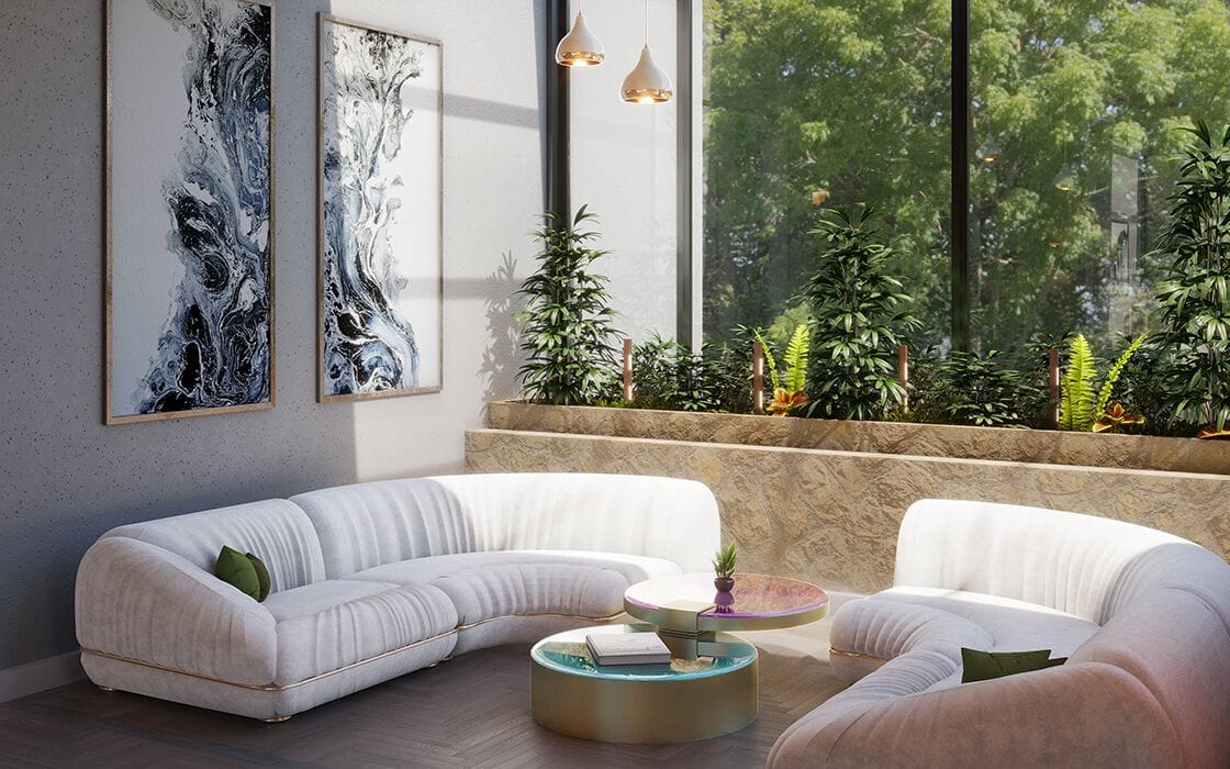 Изогнутый диван из ткани Essential Home Xenox ARCH-00027796 - Вид №6