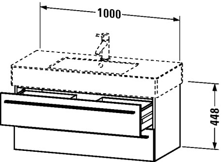 XL635304949 X-Large Тумбочка подвесная Графит матовый, декор Duravit - Вид №1