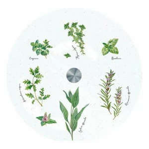 Вращающееся блюдо стеклянное 32 см белое Herbarium EASY LIFE HERBARIUM 00-3946980 Белый