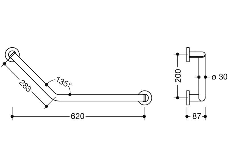 900.22.33040 угловая ручка HEWI System 900 - Вид №1
