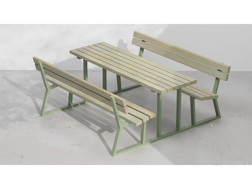 Стол для пикника из стали и дерева DIMCAR BREAK ARCH-00092611