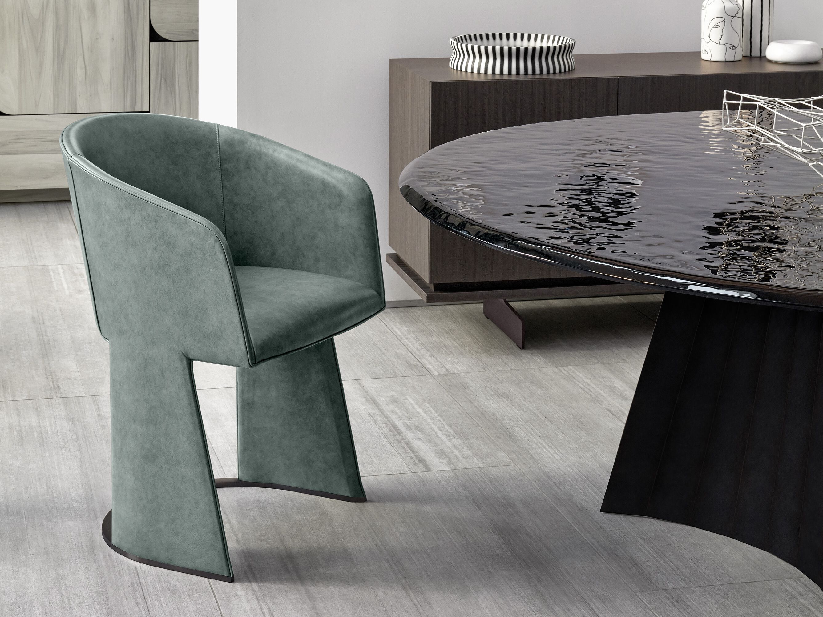 Кожаный мягкий стул с подлокотниками Arketipo NUMA ARCH-00140295 - Вид №4