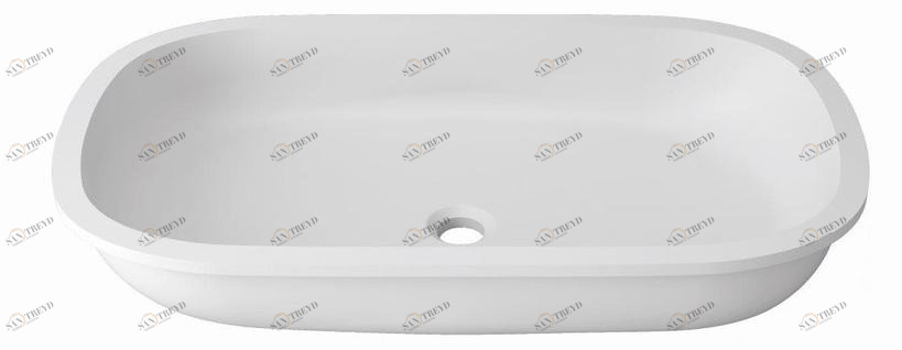 B814 68x38 e Накладная раковина под столешницу  овальная KRION UNIQUE