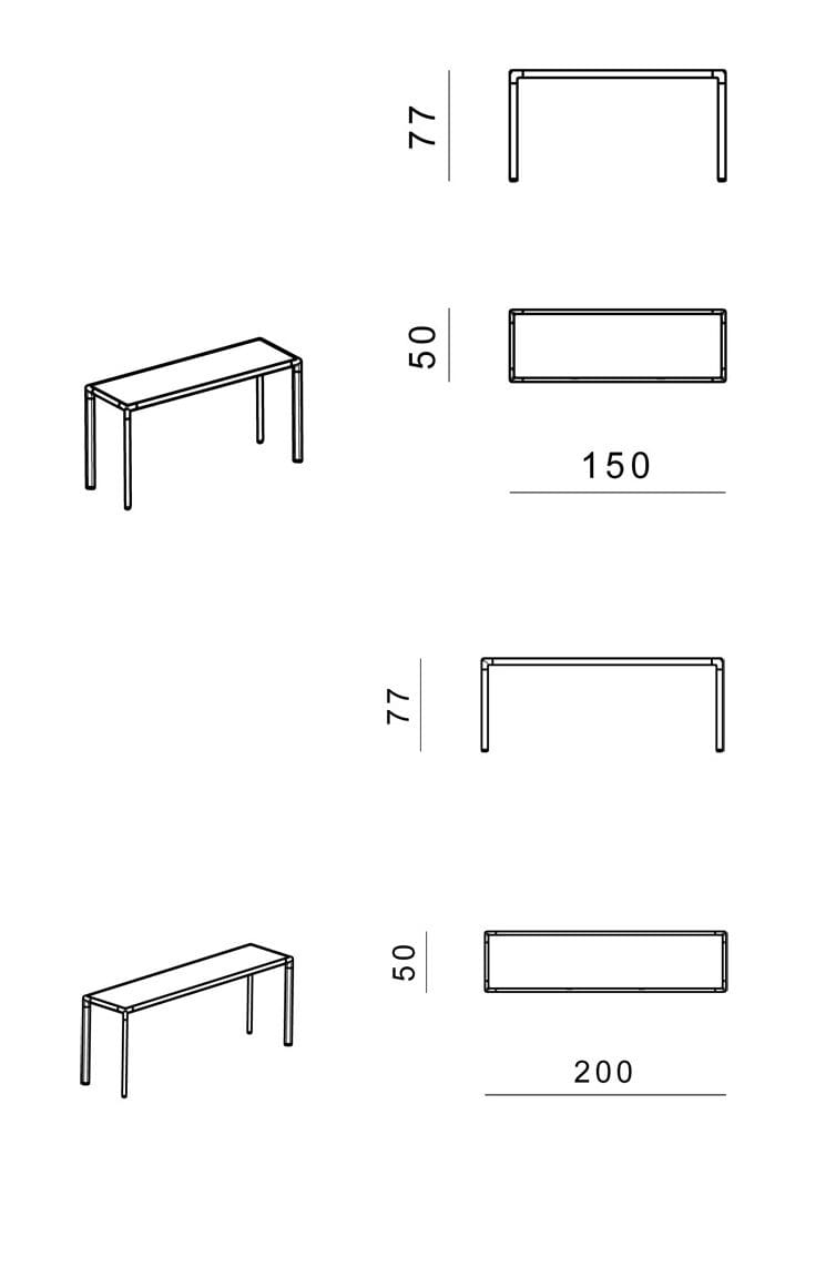 Прямоугольная консоль с алюминиевой рамой GHIDINI1961 рамка ARCH-00030705 - Вид №4