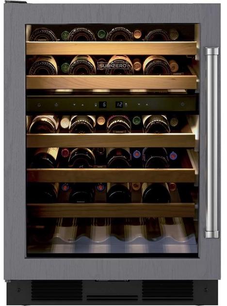 Sub-Zero Вертикальный винный шкаф из нержавеющей стали со стеклянной дверцей класса e Cantine vino Icbuw-24  - Вид №1