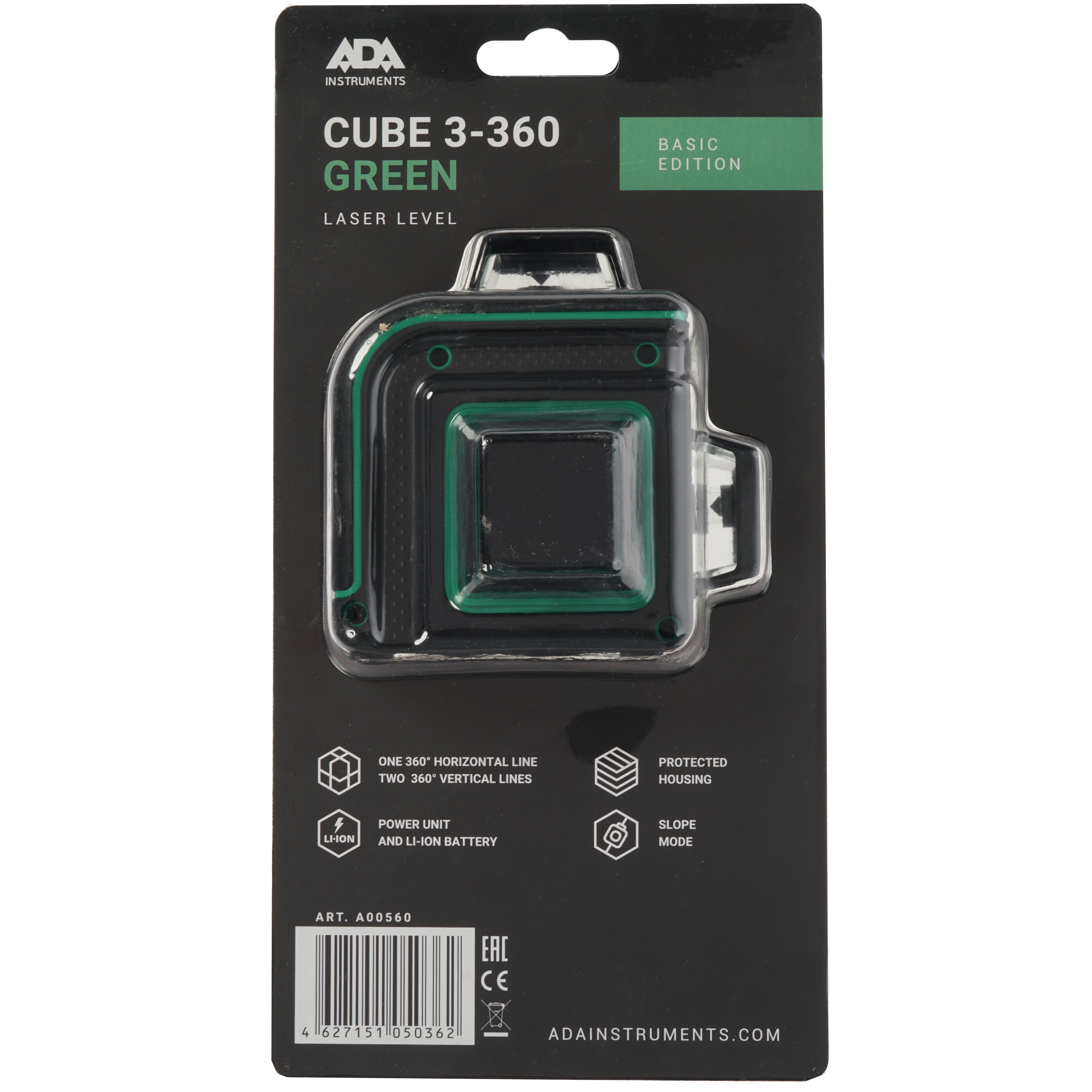 Лазерный нивелир ADA Cube 3-360 Green Basic Edition 8153256 STDN-0095712 - Вид №7