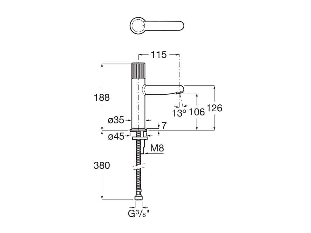 Смеситель для раковины без слива Roca Nu ARCH-00047139 - Вид №14