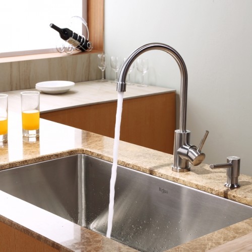 KHU100-30-KPF2160-SD20 Накладная раковина на столешницу  прямоугольная Krausru  - Вид №3