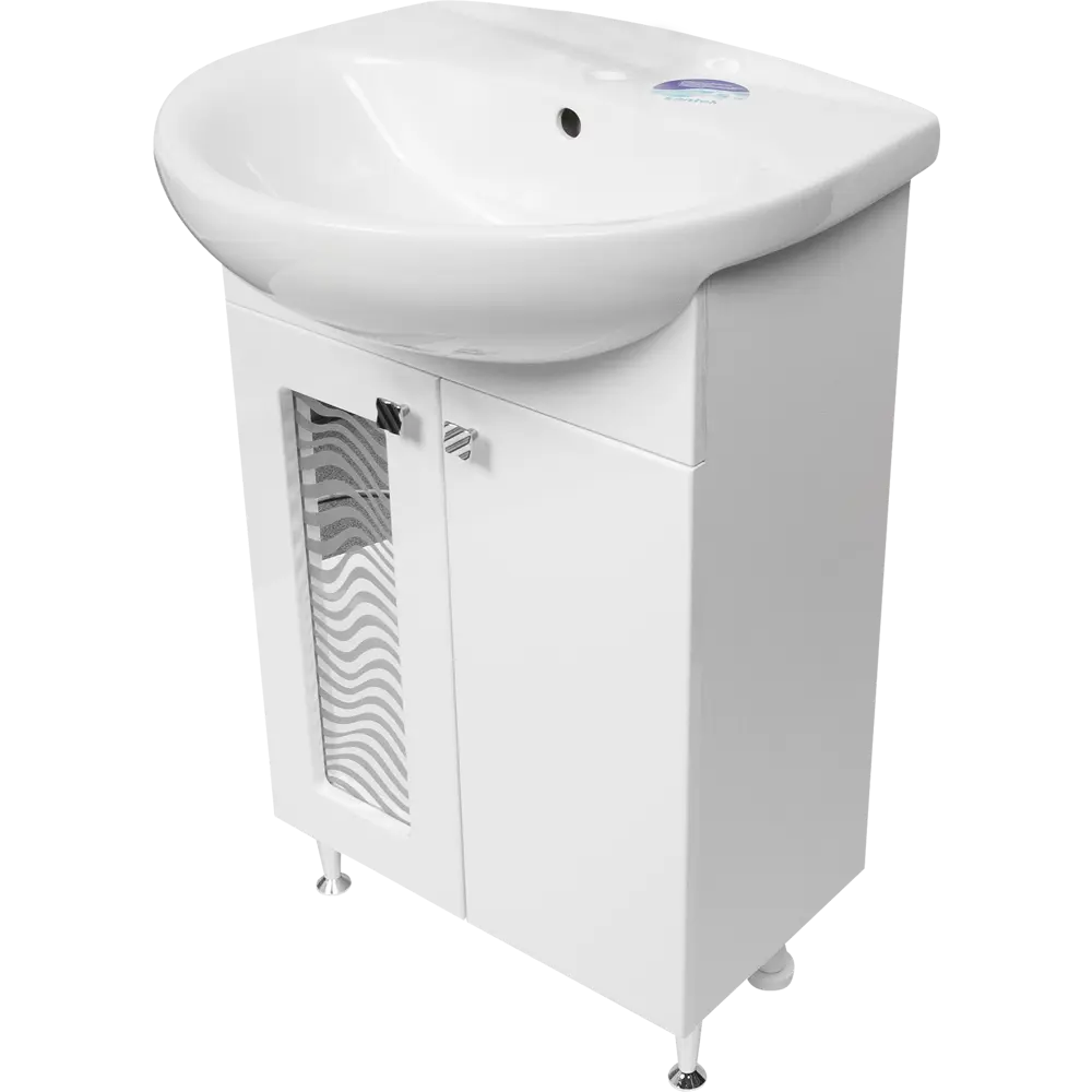 Тумба под раковину напольная «Мальта» 55 см цвет белый VIGO STLM-2057739 - Вид №1