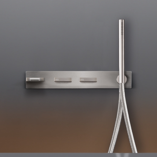 Настенные 2 прогрессивных смесители, установленные для ванной с носиком L. 155 мм и цилиндрический ручной душ диаметр 18 мм  BAR34 CEADESIGN  - Вид №1