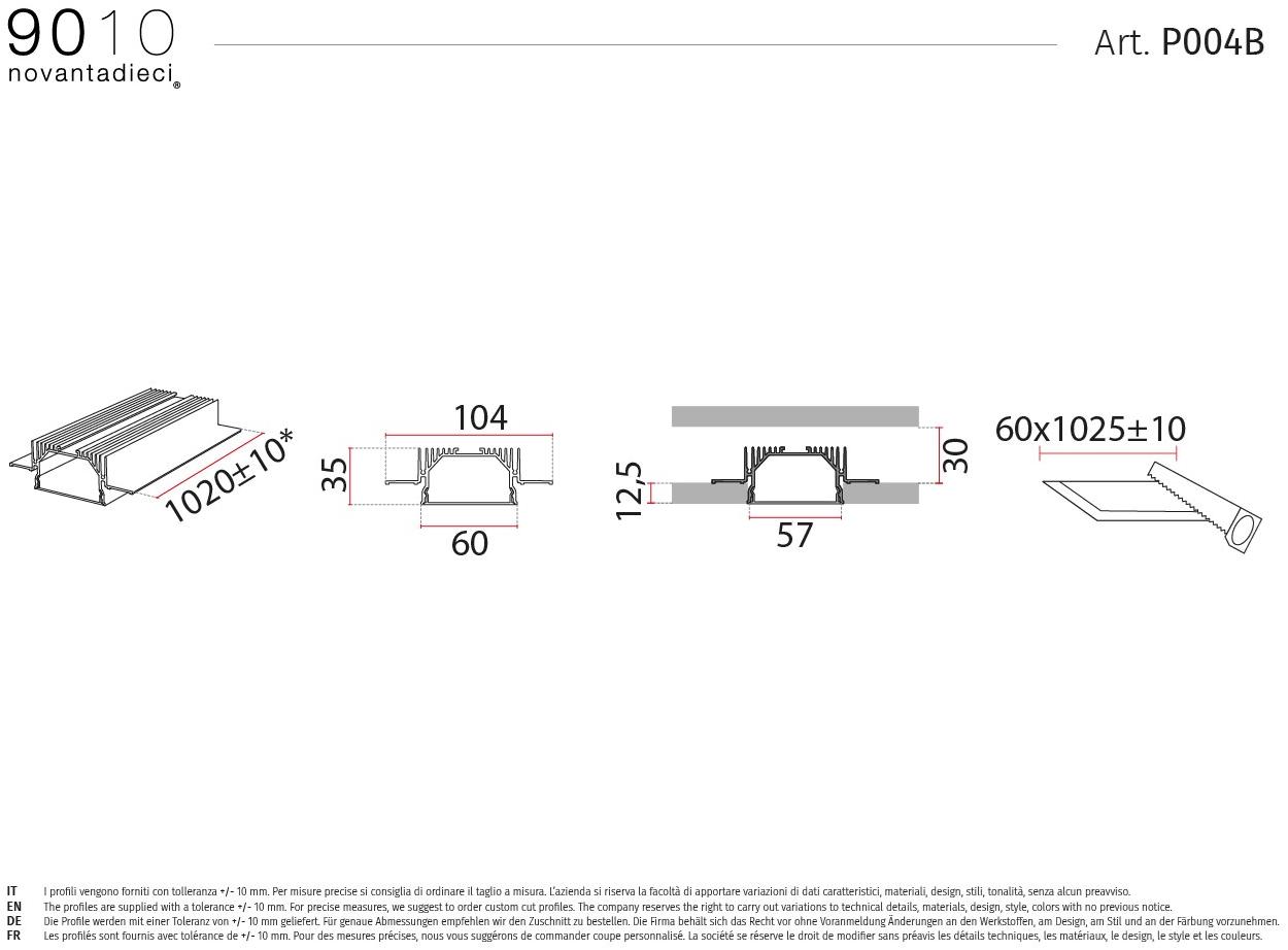 9010 novantadieci Линейный световой профиль из alumite®  P004  - Вид №2