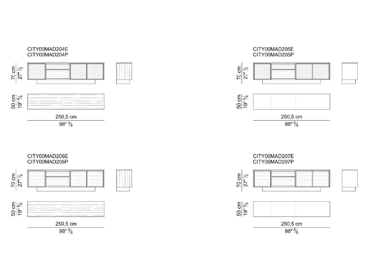 Шкаф из грецкого ореха с распашными дверями i 4 Mariani CITY ARCH-00151573 - Вид №6
