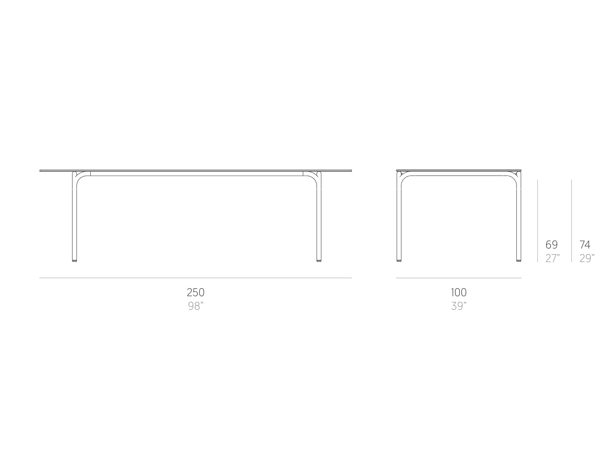 Алюминиевый прямоугольный садовый стол GANDIABLASCO ARCH-00143883 - Вид №4