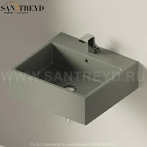 50527037 Подвесная раковина настенная прямоугольная Ceramica Flaminia Acquagrande серая