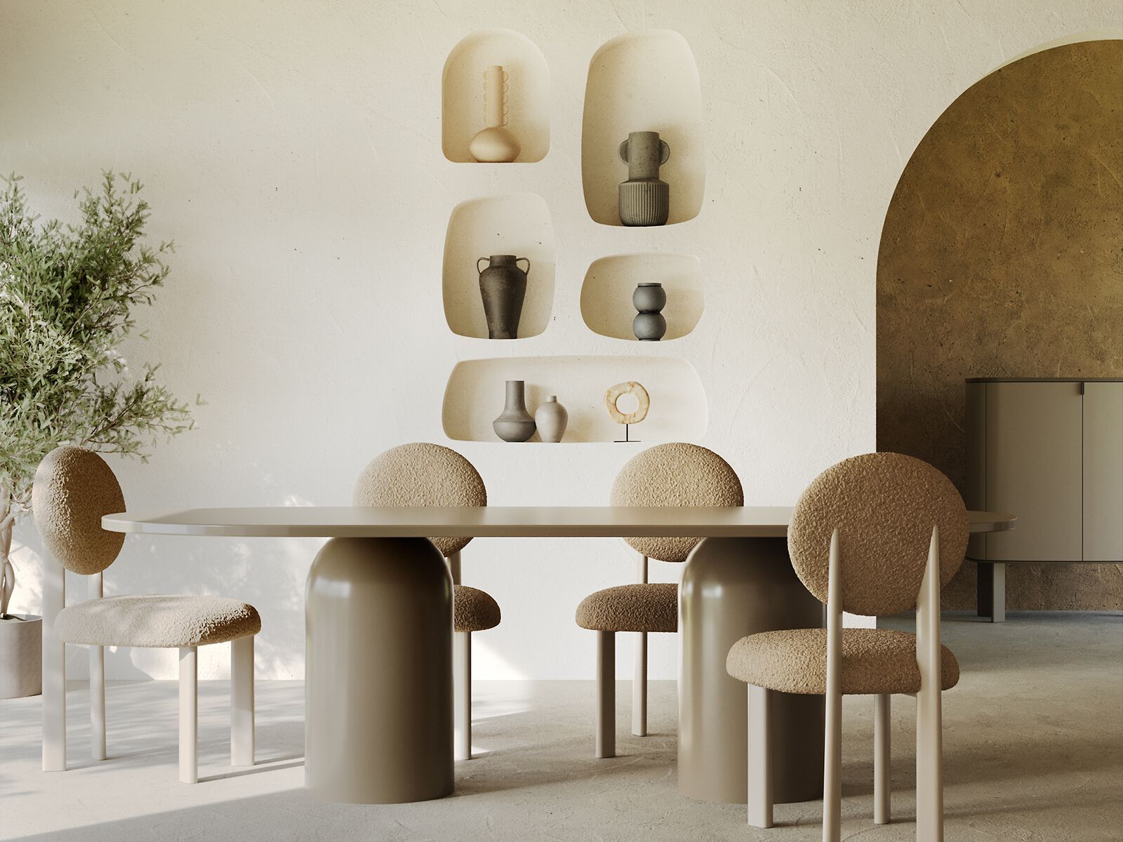 Деревянный шкаф с распашными дверцами ANA ROQUE INTERIORS ARCH-00024503 - Вид №2