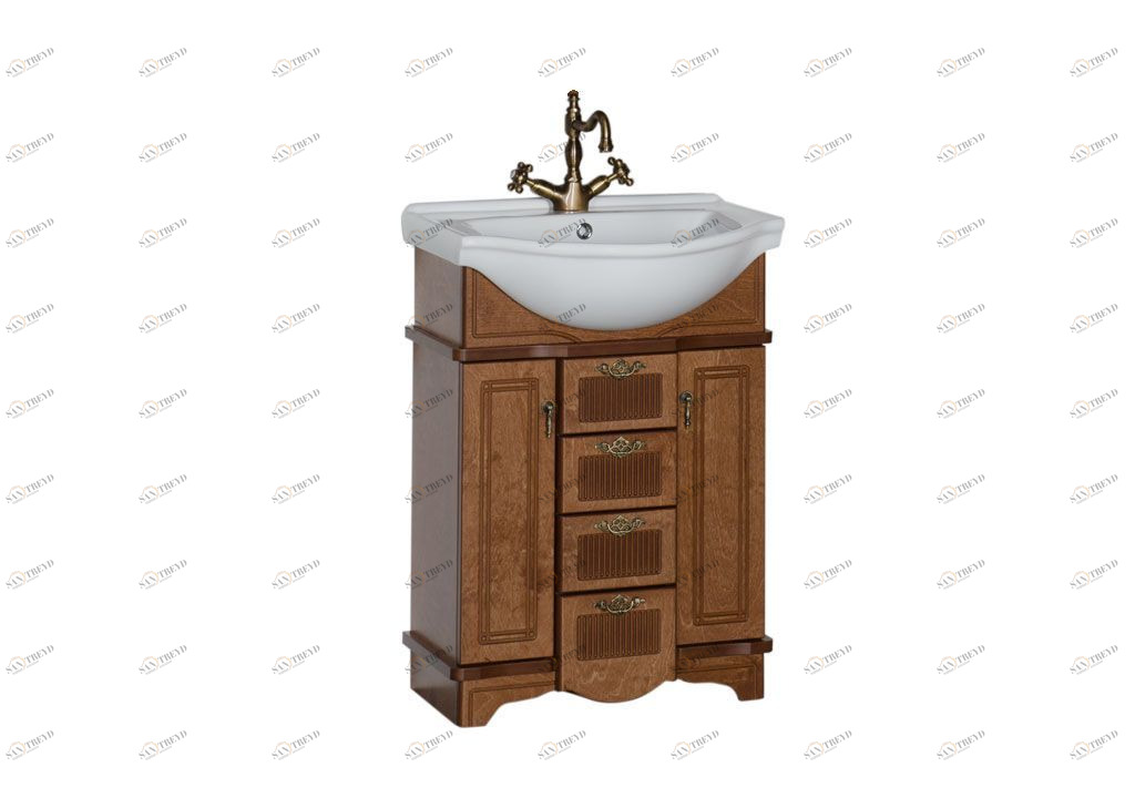 Тумба с раковиной Aquanet Луис 65 темный орех 0017144200170121