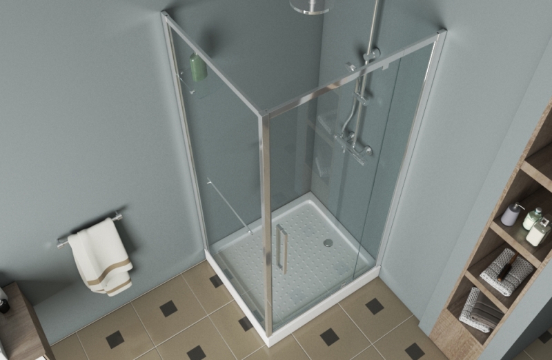 Душевое ограждение (без поддона) LINE BS090.2116A bravat - Вид №1