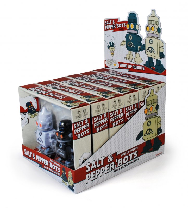 SK SAPBOT1 Заводные солонка + перечница 'bots Suck UK  - Вид №3