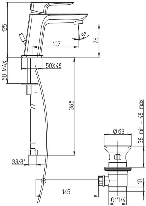 Paini Nove 09PZ211 смеситель для раковины  - Вид №3