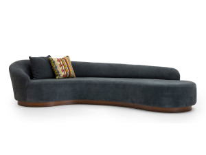 Изогнутый диван из ткани